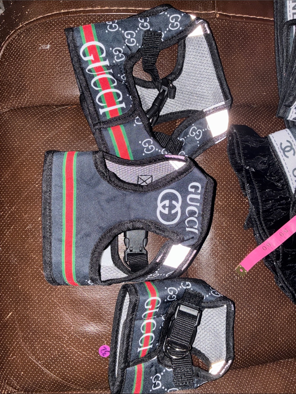 Gucci style Harness with Green and Red Stripe